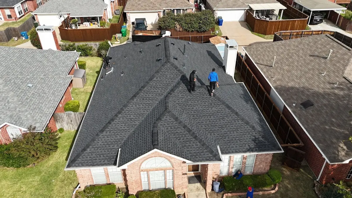 Slate & Tile Roof Repair work in progress on a Burleson property